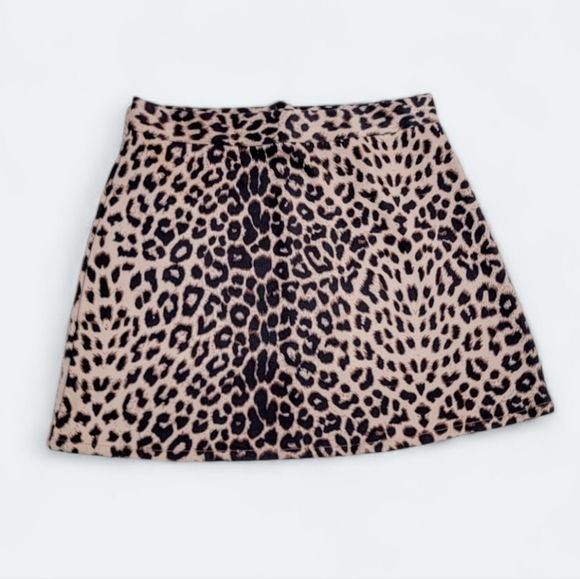 Dress Up Leopard Print Mini Skirt Size Medium - Picture 1 of 14